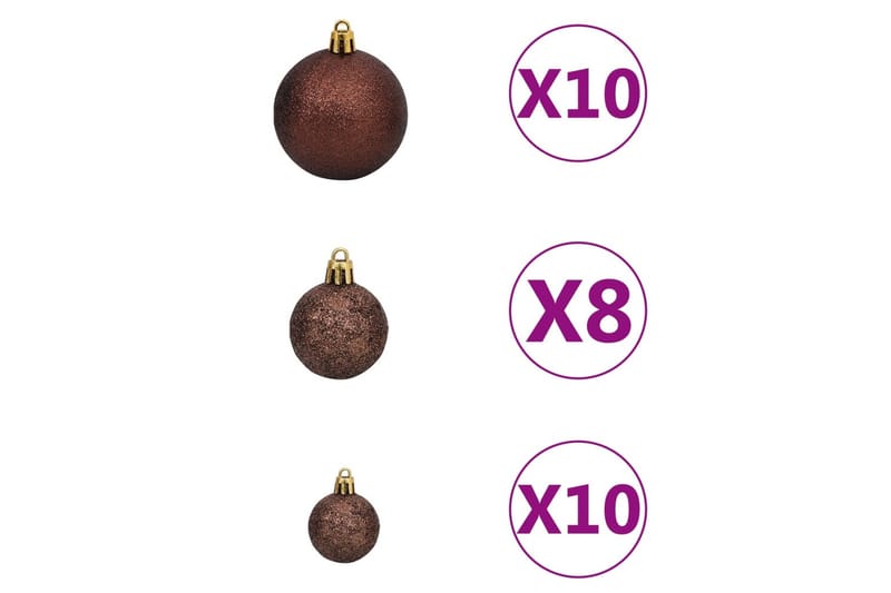 Julekulesett 120 deler med topp og 300 LED gull og bronse - Gull - Innredning - Julepynt & helgedekorasjon - Julepynt & juledekorasjon