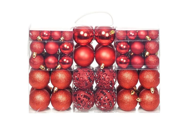 Julekulesett 6 cm 100 stk rød - Julepynt & juledekorasjon - Juletrepynt & julekuler