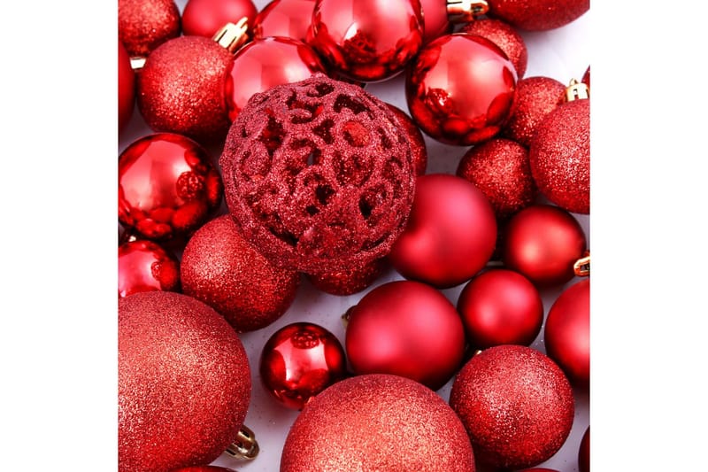 Julekulesett 6 cm 100 stk rød - Julepynt & juledekorasjon - Juletrepynt & julekuler