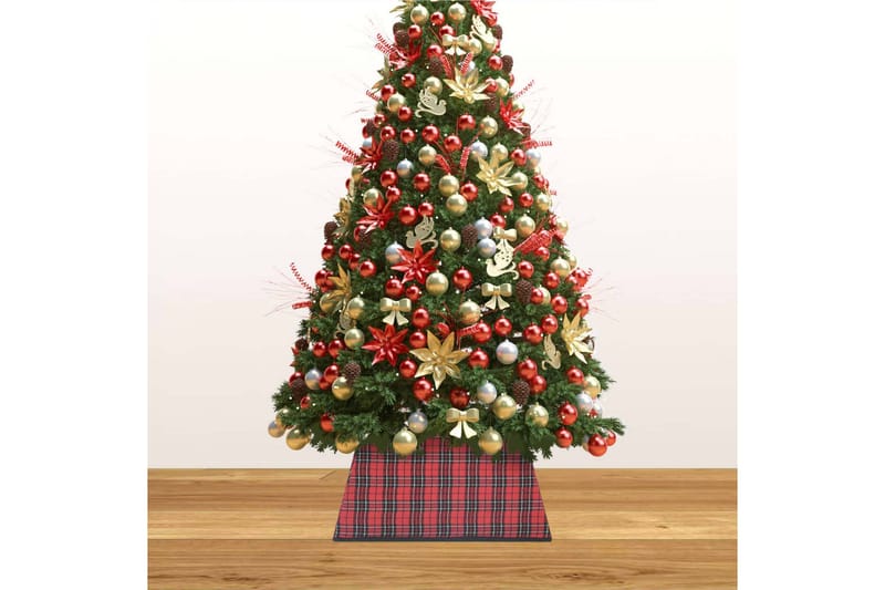 Juletreskjørt rødt og svart 48x48x25 cm - Rød - Julepynt & juledekorasjon - Juletrepynt & julekuler
