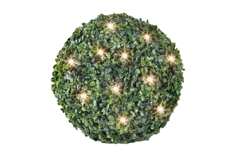 Kunstig rund busk 35 cm med solcelledrevet lys 2stk - Julekrans - Julepynt & juledekorasjon