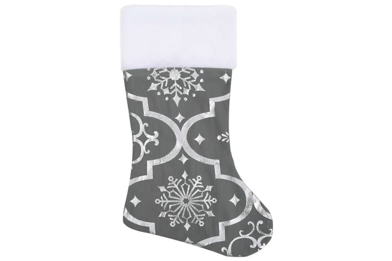 Luksus juletreskjørt med sokk grå 122 cm stoff - Grå - Juletrematte - Julepynt & juledekorasjon