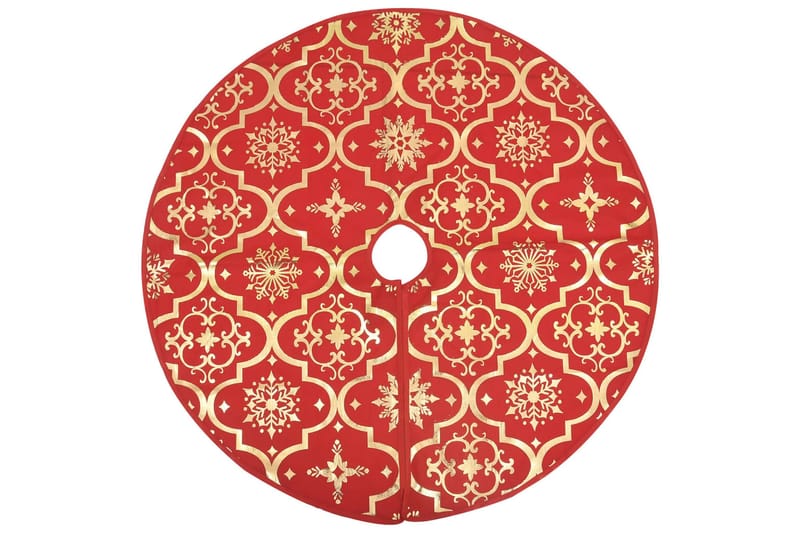 Luksus juletreskjørt med sokk rød 122 cm stoff - Rød - Juletrematte - Julepynt & juledekorasjon