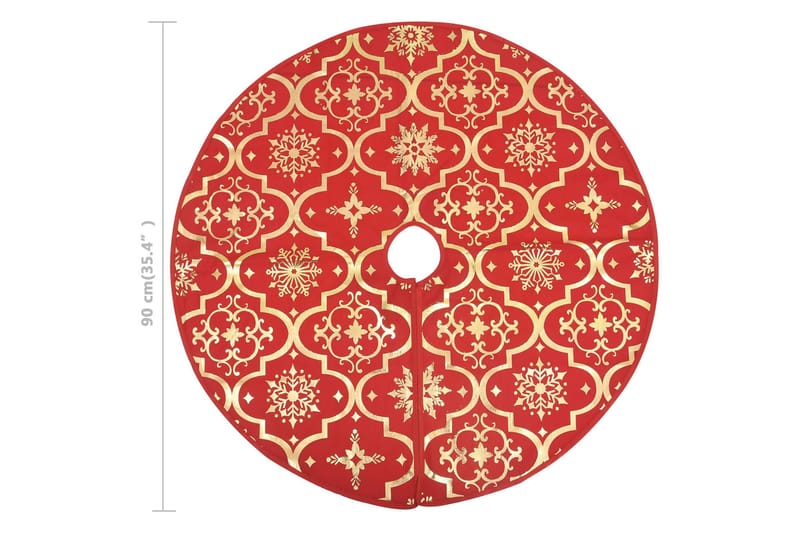 Luksus juletreskjørt med sokk rød 90 cm stoff - Rød - Juletrematte - Julepynt & juledekorasjon