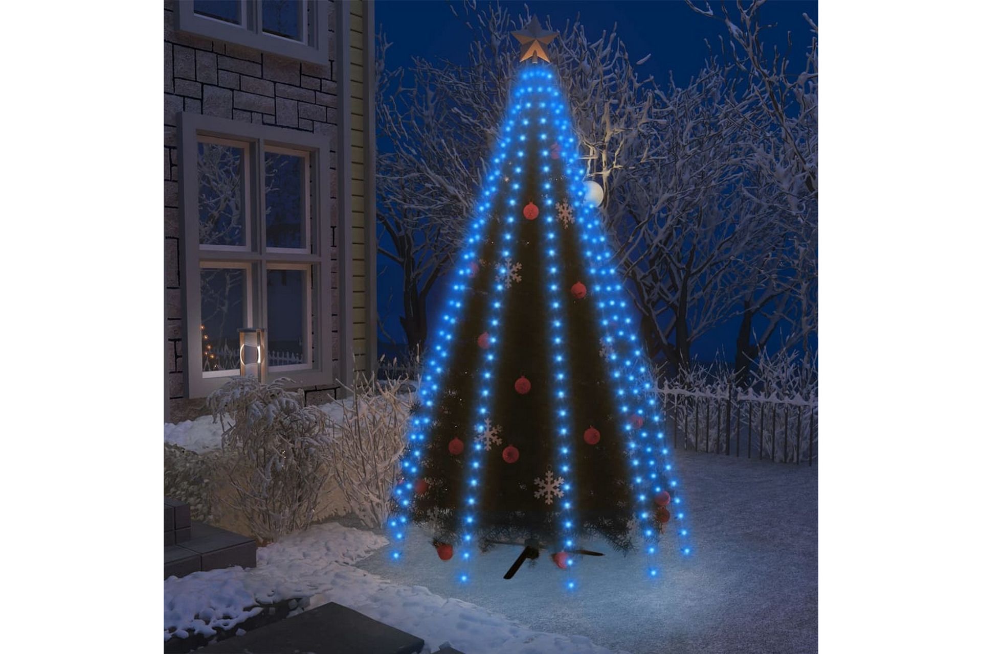 Nettlys for jultre med 250 LED blå 250 cm - Blå - Innredning - Julepynt & helgedekorasjon - Julepynt & juledekorasjon