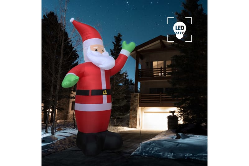 Oppblåsbar julenisse LED IP44 600 cm XXL - Rød - Julepynt & juledekorasjon
