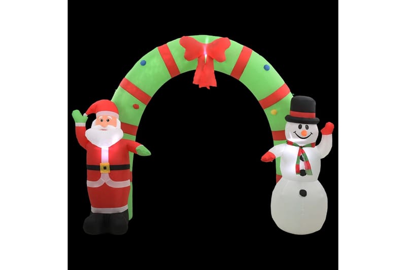 Oppblåsbar julenisse og snømann dekorasjonbue LED 280 cm - Julepynt & juledekorasjon