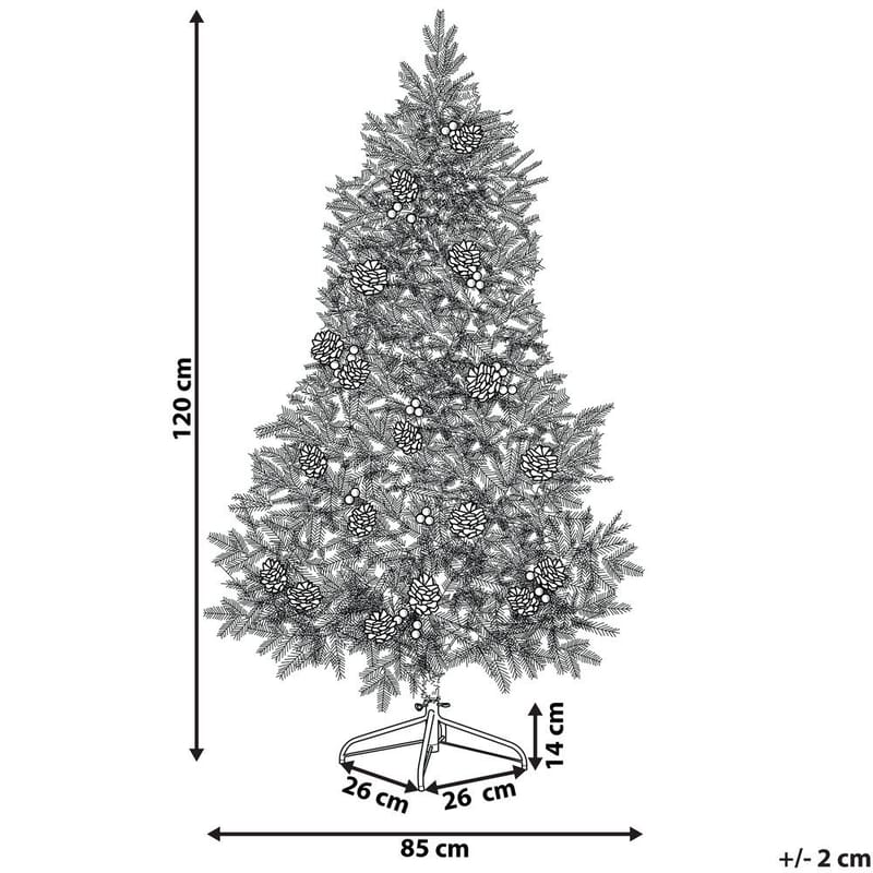 Palomar Liten Plastgran 120 cm med Belysning - Grønn/Svart - Innredning - Julepynt & helgedekorasjon - Julepynt & juledekorasjon - Plastjuletre