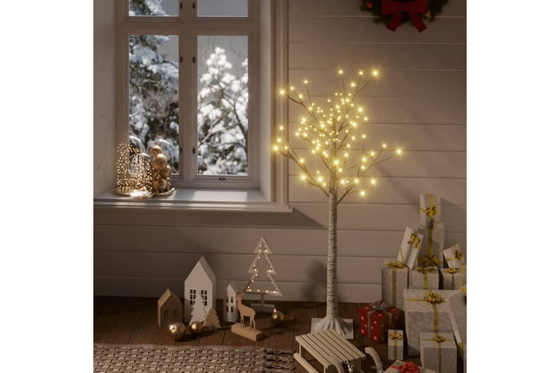 Juletre 120 LED 1,2m varmhvit silje innendørs og utendørs - Plastjuletre