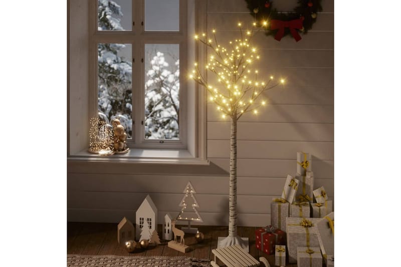 Juletre 140 LED 1,5m varmhvit silje innendørs og utendørs - Plastjuletre