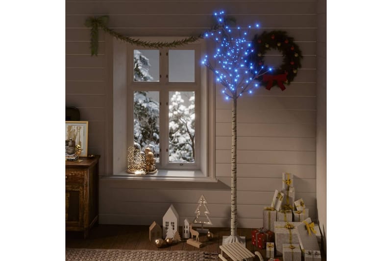 Juletre 200 LED-dioder blå silje innendørs og utendørst 2,2m - Plastjuletre