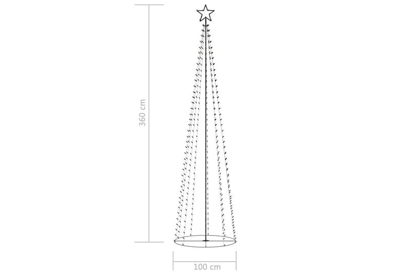 Juletre kjegle 400 varmhvite lysdioder 100x360 cm - Plastjuletre