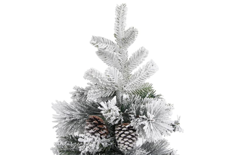 Juletre med flokket snø og kongler 195 cm PVC og PE - Plastjuletre