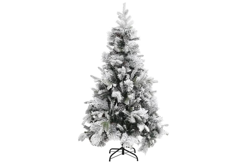 Juletre med flokket snø og kongler 195 cm PVC og PE - Innredning - Julepynt & helgedekorasjon - Julepynt & juledekorasjon - Plastjuletre