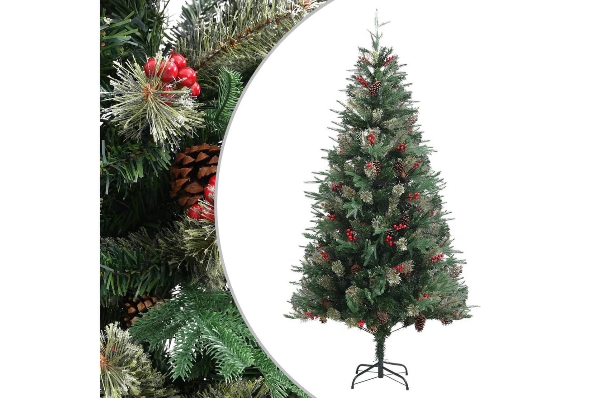 Juletre med kongler grønn 225 cm PVC og PE - Innredning - Julepynt & helgedekorasjon - Julepynt & juledekorasjon - Plastjuletre