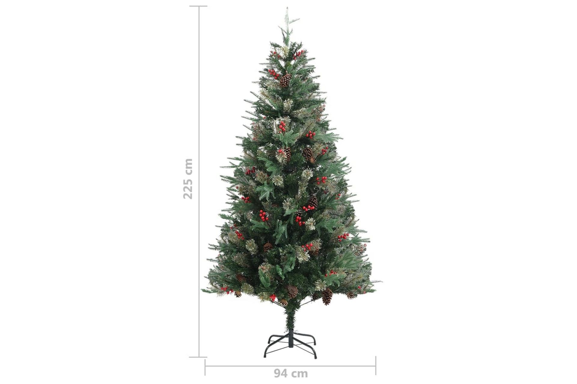 Juletre med kongler grønn 225 cm PVC og PE - Innredning - Julepynt & helgedekorasjon - Julepynt & juledekorasjon - Plastjuletre