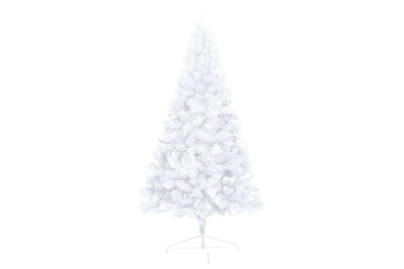 Kunstig juletre halvt med lysdioder og kuler 240 cm hvit - Innredning - Julepynt & helgedekorasjon - Julepynt & juledekorasjon - Plastjuletre
