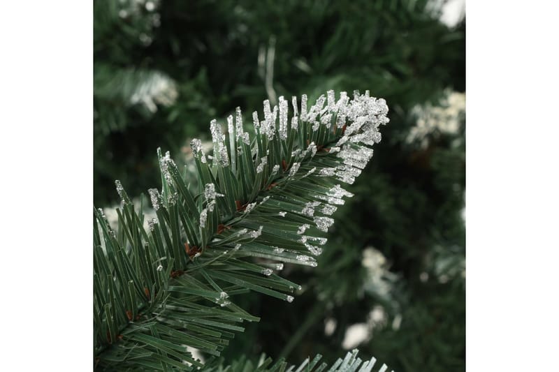 Kunstig juletre med furukongler og hvitt glitter 150 cm - grønn - Plastjuletre