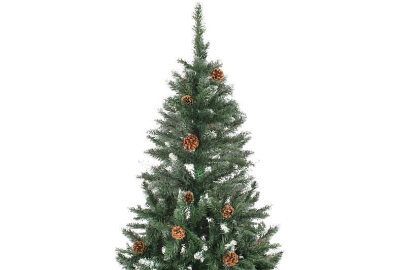 Kunstig juletre med furukongler og hvitt glitter 210 cm - grønn - Innredning - Julepynt & helgedekorasjon - Julepynt & juledekorasjon - Plastjuletre