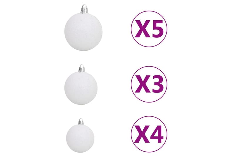 Kunstig juletre med LED og kulesett 120 cm hvit - Innredning - Julepynt & helgedekorasjon - Julepynt & juledekorasjon - Plastjuletre