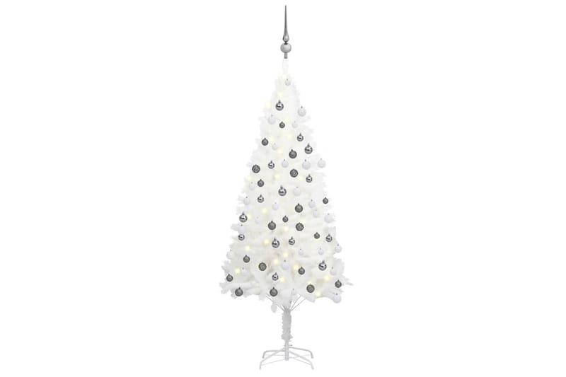 Kunstig juletre med LED og kulesett 120 cm hvit - Innredning - Julepynt & helgedekorasjon - Julepynt & juledekorasjon - Plastjuletre