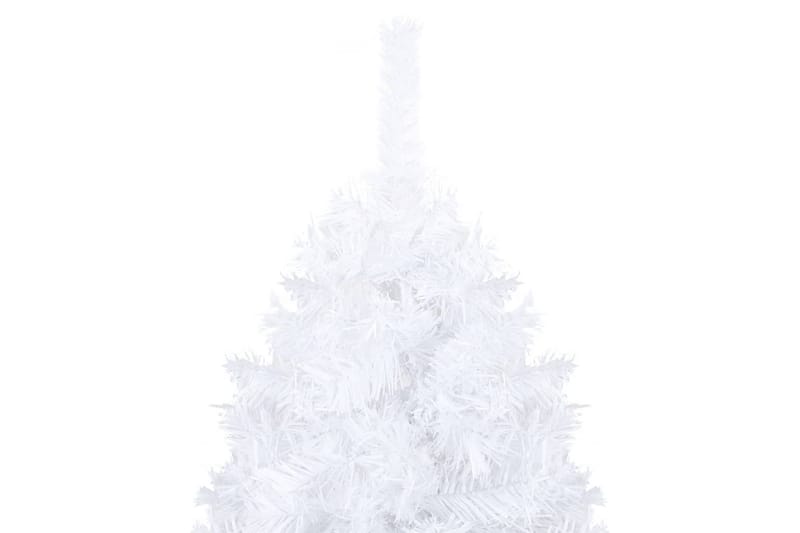 Kunstig juletre med LED og kulesett 150 cm PVC hvit - Plastjuletre