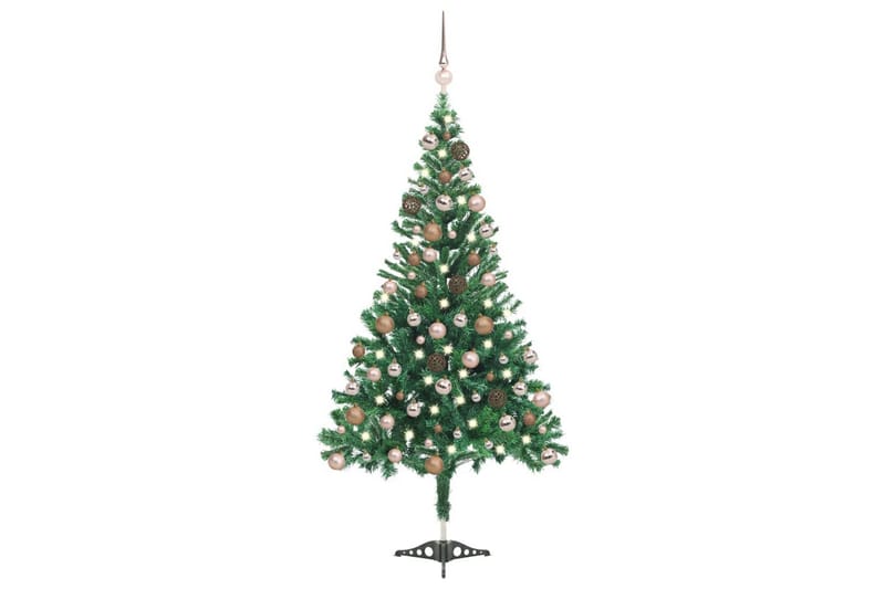 Kunstig juletre med LED og kulesett 180 cm 564 grener - Plastjuletre