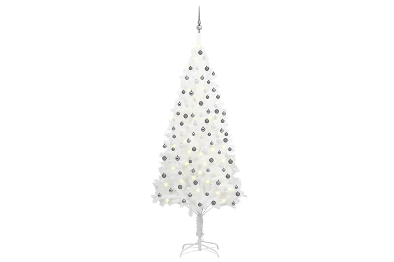 Kunstig juletre med LED og kulesett 210 cm hvit - Innredning - Julepynt & helgedekorasjon - Julepynt & juledekorasjon - Plastjuletre