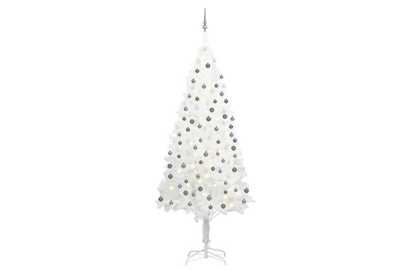 Kunstig juletre med LED og kulesett 240 cm hvit - Innredning - Julepynt & helgedekorasjon - Julepynt & juledekorasjon - Plastjuletre