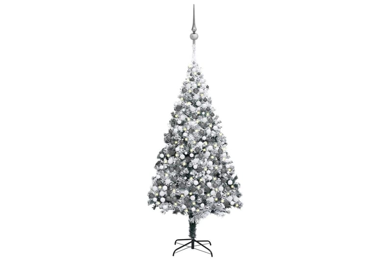 Kunstig juletre med LED og kulesett og flokket snø 400 cm - Plastjuletre