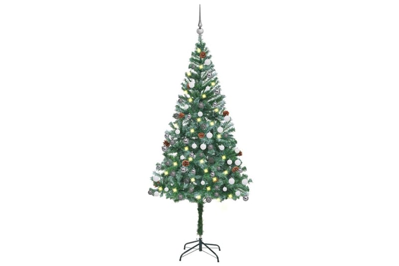 Kunstig juletre med LED og kulesett og furukongler 180 cm - Innredning - Julepynt & helgedekorasjon - Julepynt & juledekorasjon - Plastjuletre