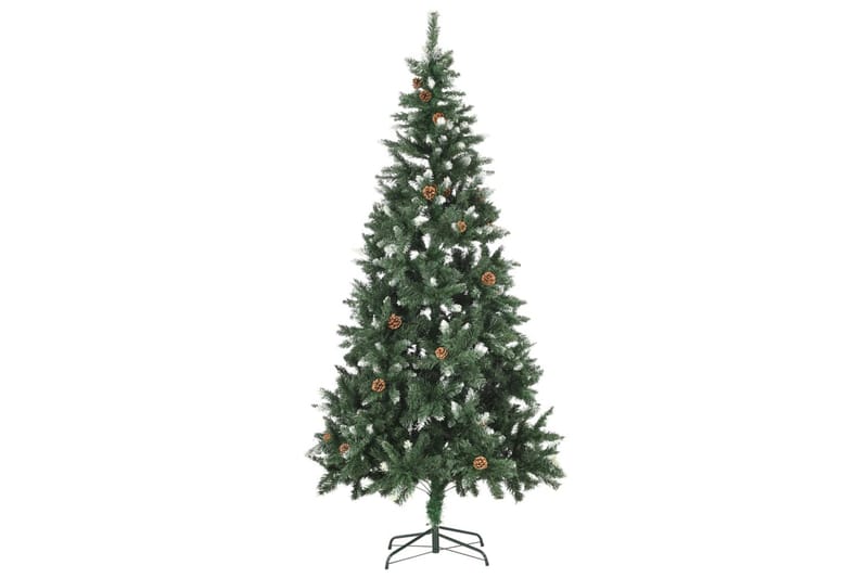 Kunstig juletre med LED og kulesett og kongler 210 cm - Plastjuletre