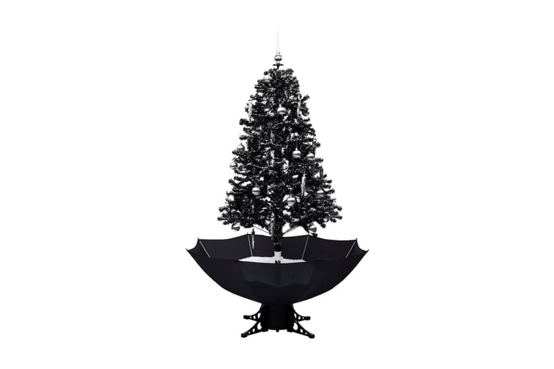 Kunstig juletre med snø & paraplyfot svart 170 cm PVC - Plastjuletre