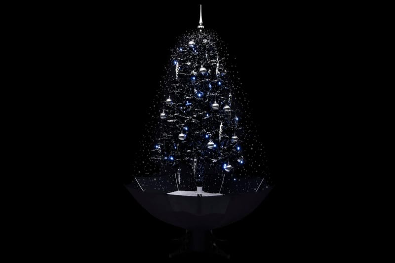Kunstig juletre med snø & paraplyfot svart 170 cm PVC - Plastjuletre