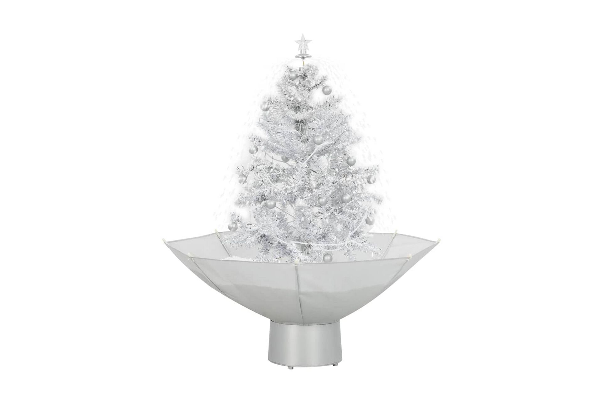 Kunstig juletre med snø og paraplyfot hvit 75 cm - Hvit - Innredning - Julepynt & helgedekorasjon - Julepynt & juledekorasjon - Plastjuletre