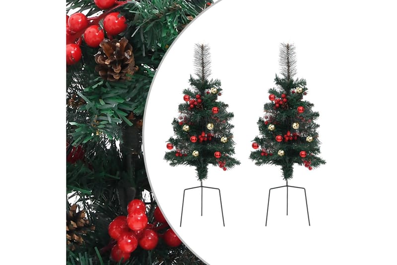 Kunstige juletrÃ¦r for gangvei 2 stk 76 cm PVC - Innredning - Julepynt & helgedekorasjon - Julepynt & juledekorasjon - Plastjuletre