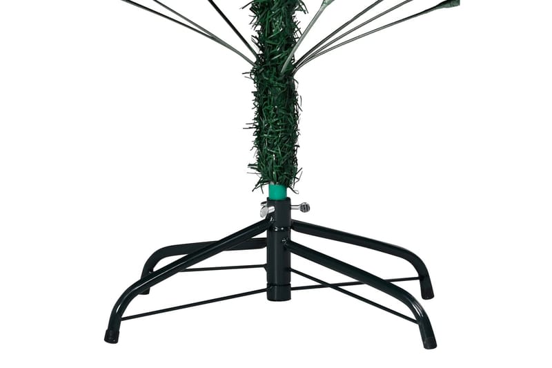 Slankt kunstig juletre med LED og kulesett grønn 150 cm PVC - Plastjuletre