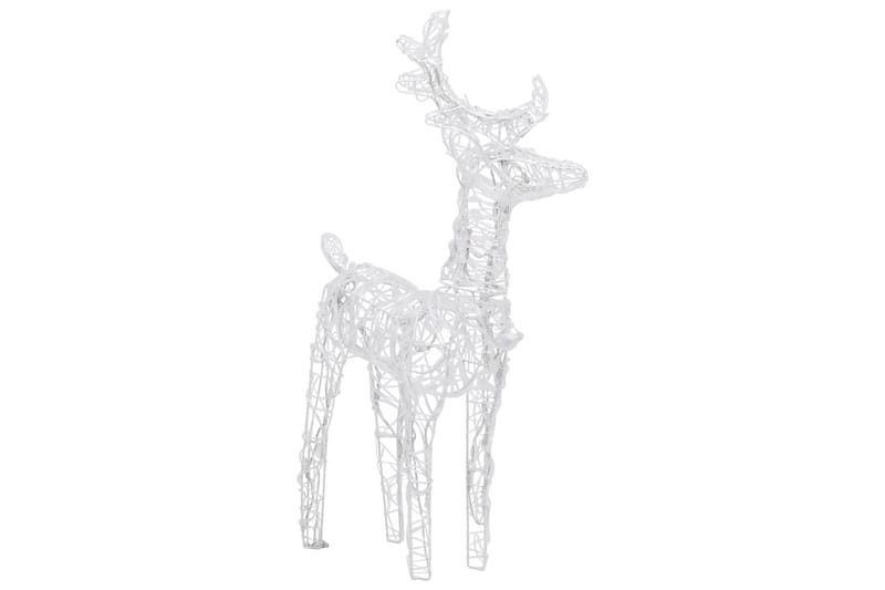 Reinsdyr og slede juledekorasjon 280x28x55 cm akryl - Hvit - Julepynt & juledekorasjon