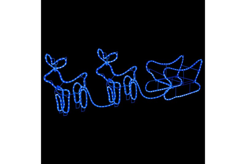 Reinsdyr og slede julepynt utendørs 576 lysdioder - Blå - Julepynt & juledekorasjon