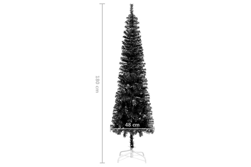 Slankt juletre svart 180 cm - Plastjuletre