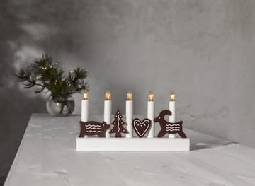 Julia lysestake 28 cm - hvit og brun - Innredning - Julepynt & helgedekorasjon - Julepynt & juledekorasjon