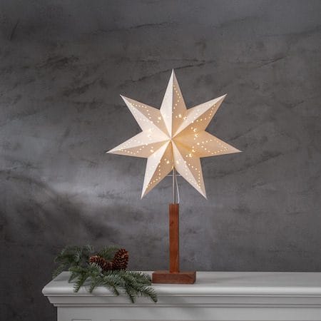 Karo Stjerne på fot 43 cm - hvit og akasie - Innredning - Julepynt & helgedekorasjon - Julepynt & juledekorasjon