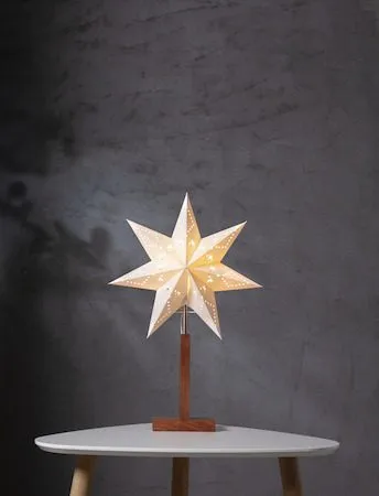 Karo Stjerne på fot 34 cm - Hvit og akasie - Innredning - Julepynt & helgedekorasjon - Julepynt & juledekorasjon
