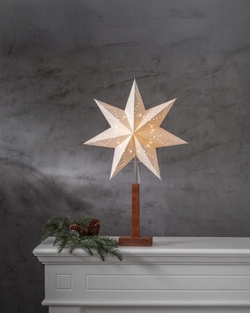 Karo Stjerne på fot 43 cm - hvit og akasie - Innredning - Julepynt & helgedekorasjon - Julepynt & juledekorasjon