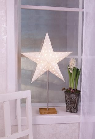 Leo fot, skjerm og stjerne 43 cm - hvit/eik - Innredning - Julepynt & helgedekorasjon - Julepynt & juledekorasjon