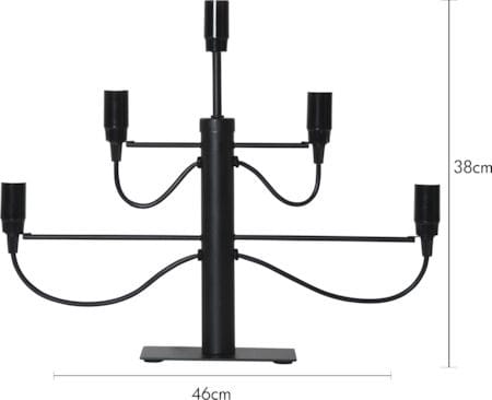 Milano lysestake 46 cm - matt svart - Innredning - Julepynt & helgedekorasjon - Julepynt & juledekorasjon