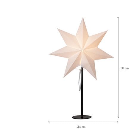 Mixa stjerne på fot 50 cm - hvit med svart fot - Innredning - Julepynt & helgedekorasjon - Julepynt & juledekorasjon