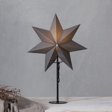 Mixa stjerne på fot 50 cm - grå med svart fot - Innredning - Julepynt & helgedekorasjon - Julepynt & juledekorasjon