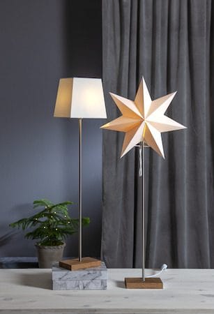 Moa fot, skjerm og stjerne 82 cm - hvit og eik - Innredning - Julepynt & helgedekorasjon - Julepynt & juledekorasjon