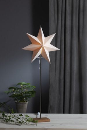 Moa fot, skjerm og stjerne 82 cm - hvit og eik - Innredning - Julepynt & helgedekorasjon - Julepynt & juledekorasjon